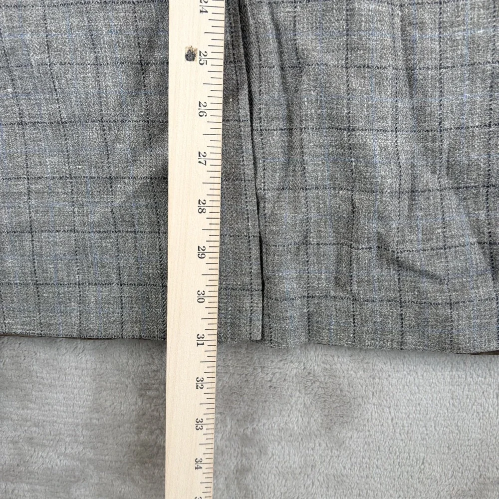 Lauren Ralph Lauren Blazer Jacket Sport Coat Grey WindowPane Wool/Silk/Linen 43R